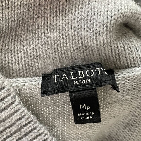 Talbots Seasons Tweeting Festive Love Birds Grey Wool Pullover Sweater Women MP - Picture 6 of 6